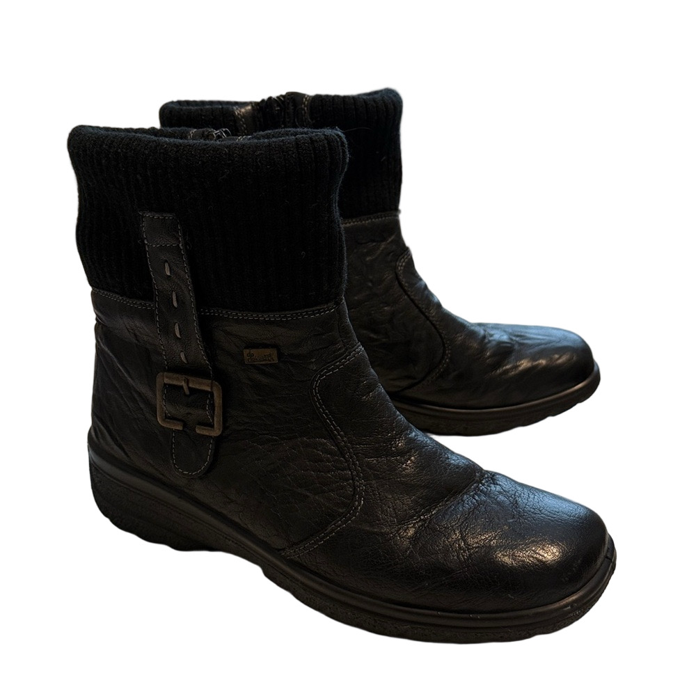 Rieker black ankle boots sz 38